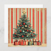 Weihnachtsbaum Retro 1940er-Zeitschrift Einladung (Vorne/Hinten)