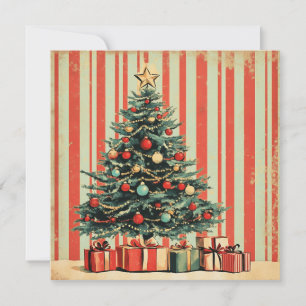Weihnachtsbaum Retro 1940er-Zeitschrift Einladung