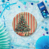 Weihnachtsbaum Retro 1940er-Zeitschrift Pappteller (Party)