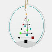 Weihnachtsbaum - Retro des Mitteljahrhunderts Keramik Ornament (Links)