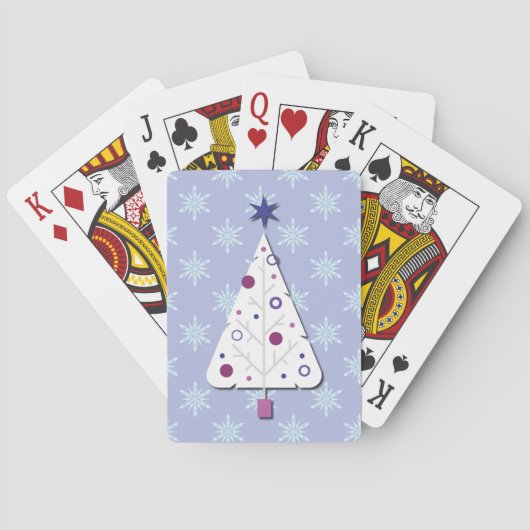 Weihnachtsbaum Retro-Kunst Urlaub Spielkarten (Rückseite)