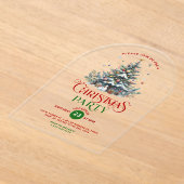 Weihnachtsbaum Retro Typografie Weihnachtsfest Par Acryleinladungen (Ablage )