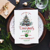Weihnachtsbaum Retro Typografie Weihnachtsfest Par Einladung