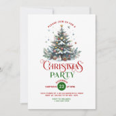 Weihnachtsbaum Retro Typografie Weihnachtsfest Par Einladung (Vorderseite)