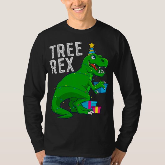 Weihnachtsbaum Rex Dinosaur Xmas Trex Funny T-Shirt (Vorderseite)