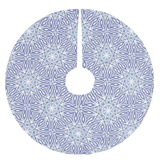 Weihnachtsbaum Rock Blue White Star Muster Polyester Weihnachtsbaumdecke (Vorderseite)