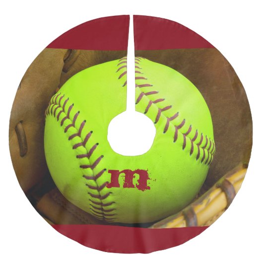 Weihnachtsbaum-Rock der Softball-gelber schneller Polyester Weihnachtsbaumdecke (Vorderseite)