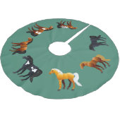 Weihnachtsbaum-Rock des Pferdeliebhabers Polyester Weihnachtsbaumdecke (Schrägansicht)