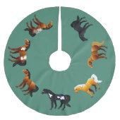 Weihnachtsbaum-Rock des Pferdeliebhabers Polyester Weihnachtsbaumdecke (Vorderseite)