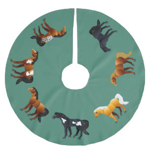 Weihnachtsbaum-Rock des Pferdeliebhabers Polyester Weihnachtsbaumdecke