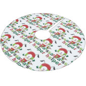 Weihnachtsbaum-Rock Elf Santa's Helper Polyester Weihnachtsbaumdecke (Schrägansicht)