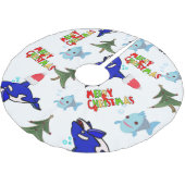 Weihnachtsbaum-Rock-Hai Polyester Weihnachtsbaumdecke (Schrägansicht)