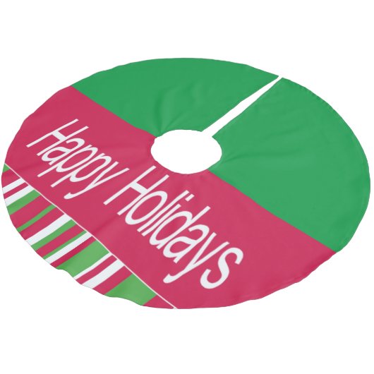 Weihnachtsbaum Rock Happy Holidays Polyester Weihnachtsbaumdecke (Schrägansicht)