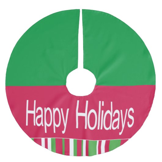 Weihnachtsbaum Rock Happy Holidays Polyester Weihnachtsbaumdecke (Vorderseite)