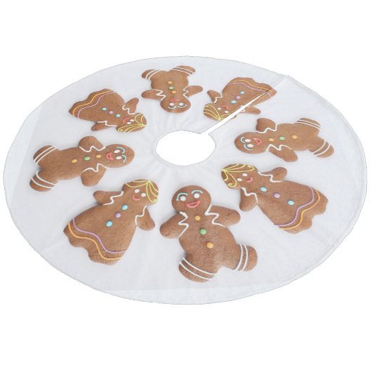 Weihnachtsbaum-Rock/Ingwer Brot Mann Kranz Fleece Weihnachtsbaumdecke (Schrägansicht)