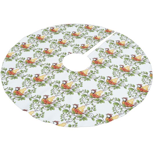 Weihnachtsbaum-Rock-Partridge Polyester Weihnachtsbaumdecke (Schrägansicht)