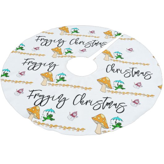 Weihnachtsbaum Rock Snowman Frogging Pilz Polyester Weihnachtsbaumdecke (Schrägansicht)