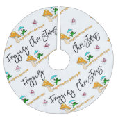 Weihnachtsbaum Rock Snowman Frogging Pilz Polyester Weihnachtsbaumdecke (Vorderseite)