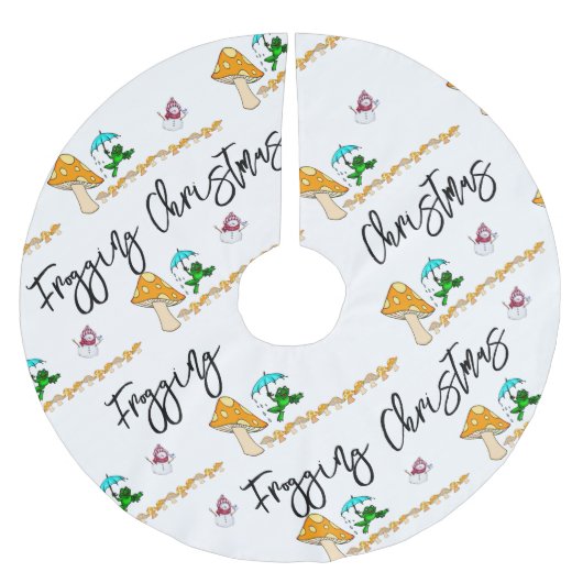 Weihnachtsbaum Rock Snowman Frogging Pilz Polyester Weihnachtsbaumdecke (Vorderseite)