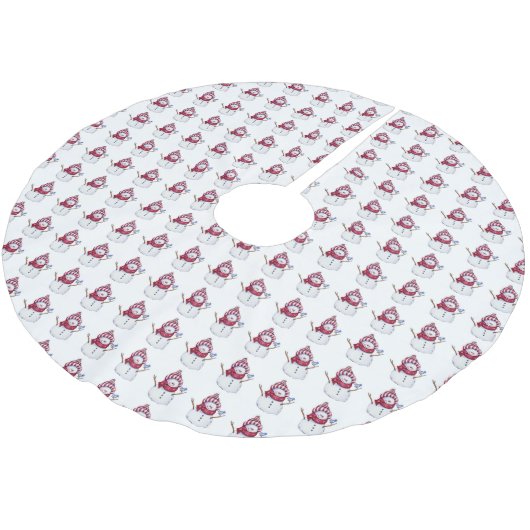 Weihnachtsbaum Rock Snowman Polyester Weihnachtsbaumdecke (Schrägansicht)