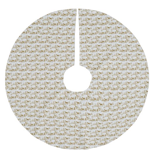 Weihnachtsbaum-Rock/Weihnachtsbäume und Hirsch Polyester Weihnachtsbaumdecke (Vorderseite)