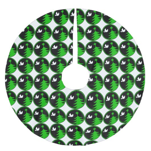 Weihnachtsbaum Rock White Dove Green Polyester Weihnachtsbaumdecke (Vorderseite)