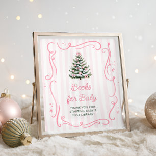 Weihnachtsbaum Rosa Babyparty-Bücher für Baby Poster