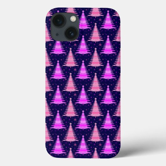 Weihnachtsbaum Rosa Blau Muster Design Case-Mate iPhone Hülle (Rückseite)
