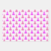 Weihnachtsbaum Rosa blaues Muster Design Geschenkpapier Set (Vorderseite 2)