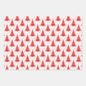 Weihnachtsbaum Rosa blaues Muster Design Geschenkpapier Set (Vorderseite)