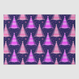 Weihnachtsbaum Rosa blaues Muster Design Seidenpapier