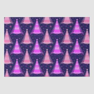 Weihnachtsbaum Rosa blaues Muster Design Seidenpapier