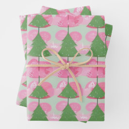 Weihnachtsbaum Rosa Geschenk Wrap Geburtstag Urlau Geschenkpapier Set