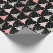 Weihnachtsbaum Rosa & Grün mit schwarzem Hintergru Geschenkpapier (Ecke)