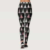 Weihnachtsbaum Rosa & Grün mit schwarzem Hintergru Leggings (Rückseite)