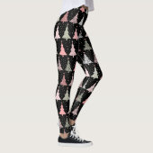 Weihnachtsbaum Rosa & Grün mit schwarzem Hintergru Leggings (Rechts)
