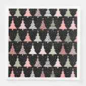 Weihnachtsbaum Rosa & Grün mit schwarzem Hintergru Serviette (Vorderseite)