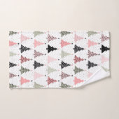 Weihnachtsbaum Rosa & Grün mit weißem Hintergrund Badhandtuch Set (Handtuch)