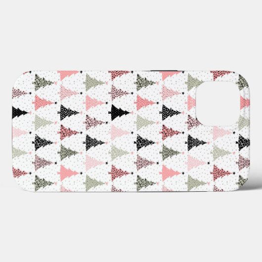 Weihnachtsbaum Rosa & Grün mit weißem Hintergrund Case-Mate iPhone Hülle (Rückseite (Horizontal))