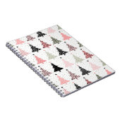 Weihnachtsbaum Rosa & Grün mit weißem Hintergrund Notizblock (Rechte Seite)