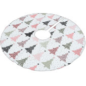 Weihnachtsbaum Rosa & Grün mit weißem Hintergrund Polyester Weihnachtsbaumdecke (Schrägansicht)