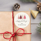 Weihnachtsbaum Rosa Rosa Blush Beige Custom Runder Aufkleber