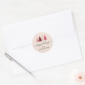 Weihnachtsbaum Rosa Rosa Blush Beige Custom Runder Aufkleber (Umschlag)