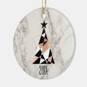 Weihnachtsbaum-Rose Goldmarmor Keramik Ornament (Links)