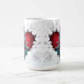 Weihnachtsbaum, rot/Aquamarin - weißer Griff Kaffeetasse (Mittel)