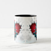 Weihnachtsbaum, rot/Aquamarin - weißer Griff Zweifarbige Tasse (Mittel)