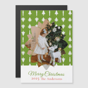 Weihnachtsbaum Rot Foto Feiertags Magnetisch  Magnetkarte