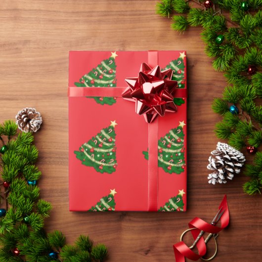 Weihnachtsbaum Rot Geschenkverpackungspapier Geschenkpapier (Feiertagsgeschenk)