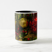 Weihnachtsbaum Rot & Gold Weihnachtsschmuck Tasse (Zentrum)