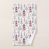 Weihnachtsbaum. Rot, grün Badhandtuch Set (Handtuch)